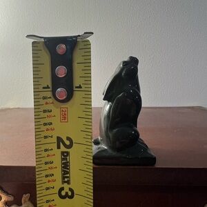 Elegant Black Obsidian Rabbit Carving 🐇